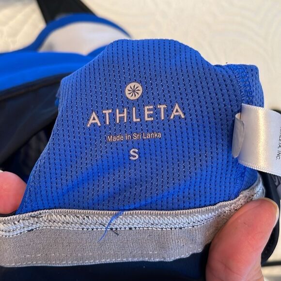 Athleta Color Block Wunder Bra Size S GUC Blue/white - Picture 3 of 5